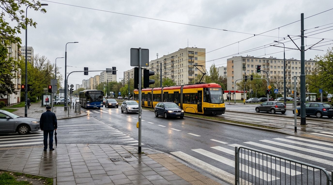 Prace drogowe na skrzyżowaniu Cybernetyki i Rzymowskiego