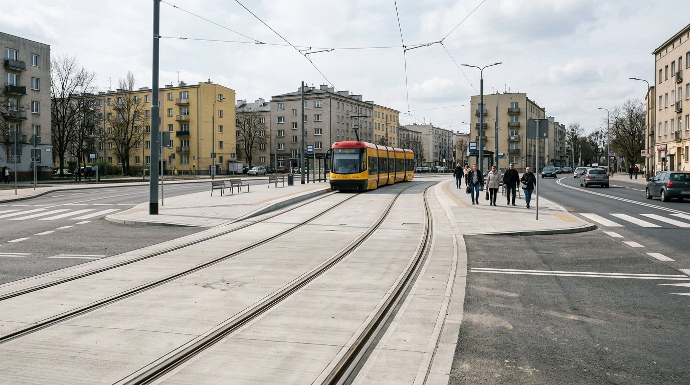Zakończenie prac torowych na Placu Niepodległości w Łodzi. Przywrócenie ruchu tramwajowego