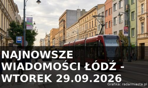 Najnowsze wiadomości Łódź – Wtorek 29.09.2026
